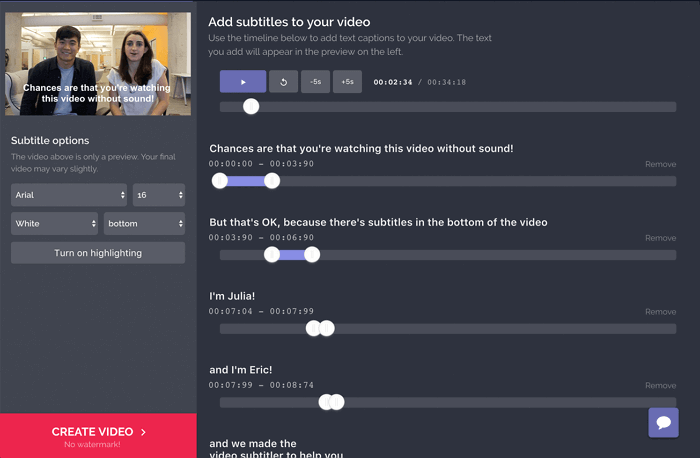 add subtitles to video online free