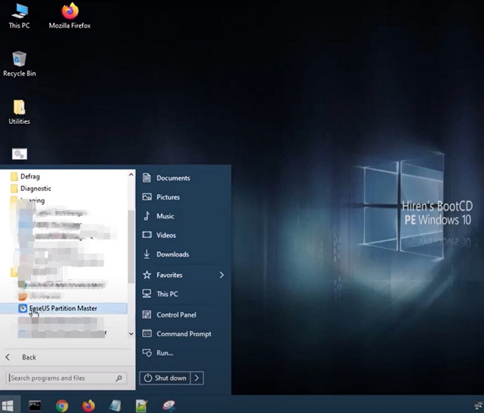 click easeus partition master