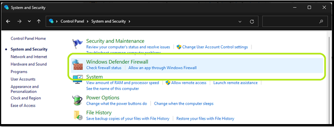 configure windows firewall