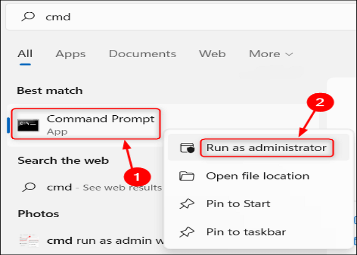 select Run as administrator