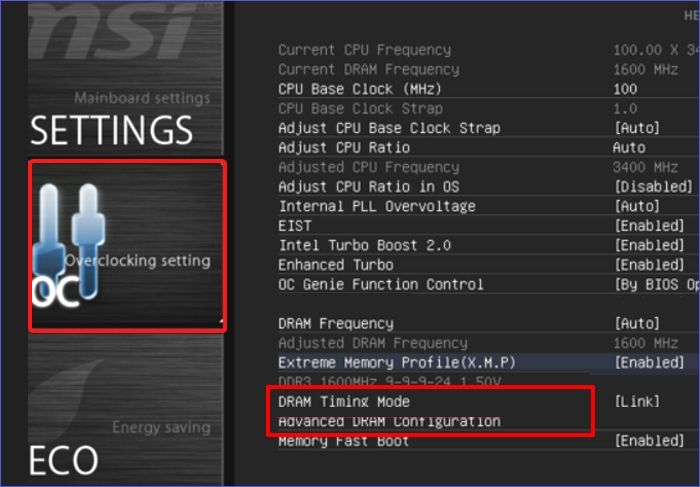select Advanced DRAM Configuration