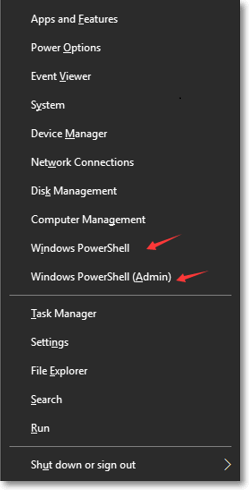 open windows powershell admin