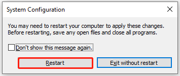 restart the computer in clean boot mode