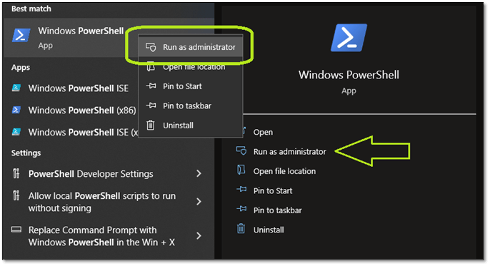 PowerShell as Administrator