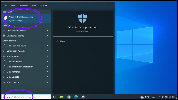 running anti virus software