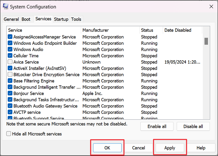 turn off bitlocker in system configuration
