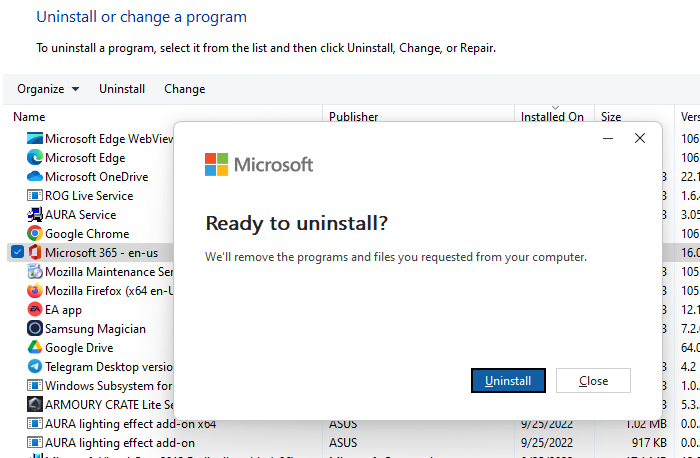 Uninstall Microsoft Office