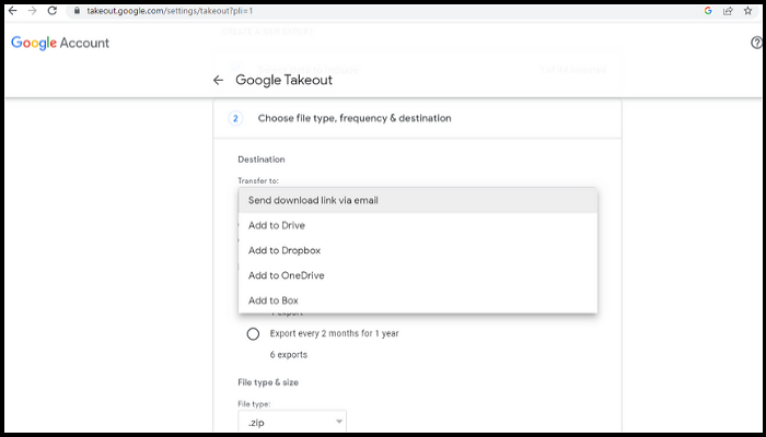 Verwenden der Google Takeout-Funktion 4