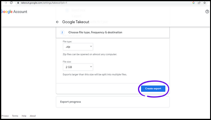 Verwenden der Google Takeout-Funktion 5