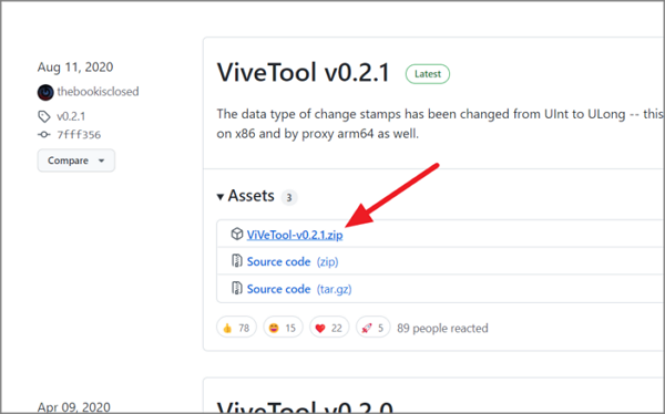 vivetool zip file