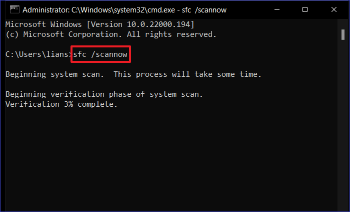 the command prompt