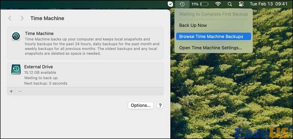Access Time Machine Backups